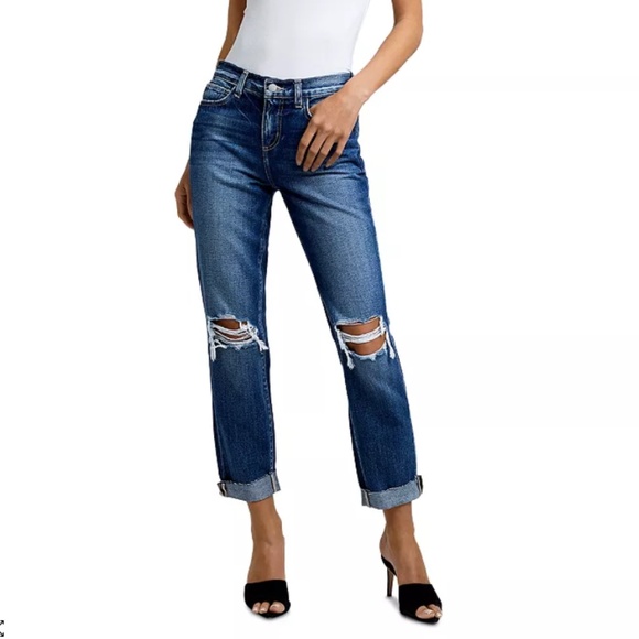 L'AGENCE Olga High Rise Cuffed Cigarette Jeans in Amarillo Size 27 - Picture 1 of 8